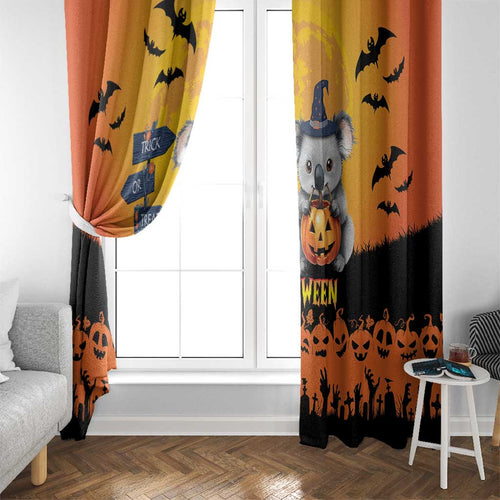 Happy Koalaween Window Curtain Koala Ghost Trick or Treat