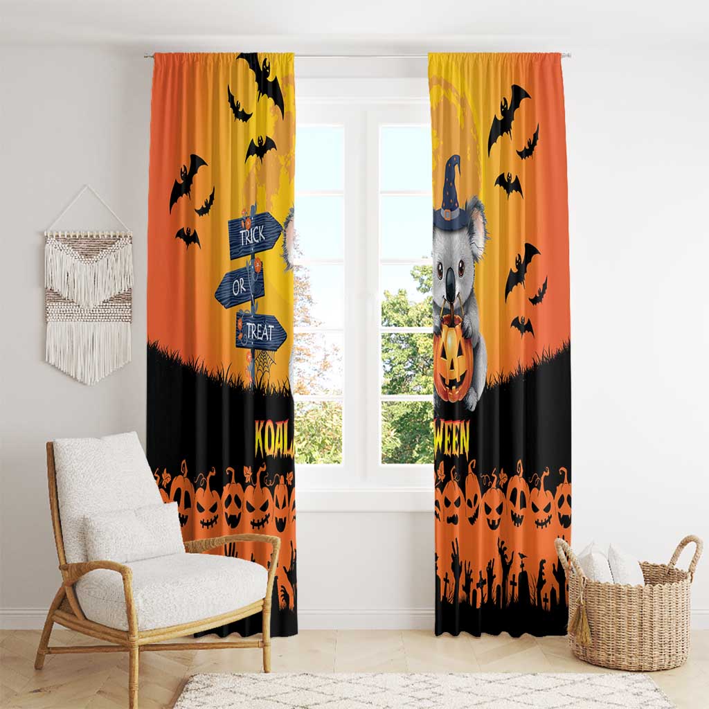 Happy Koalaween Window Curtain Koala Ghost Trick or Treat