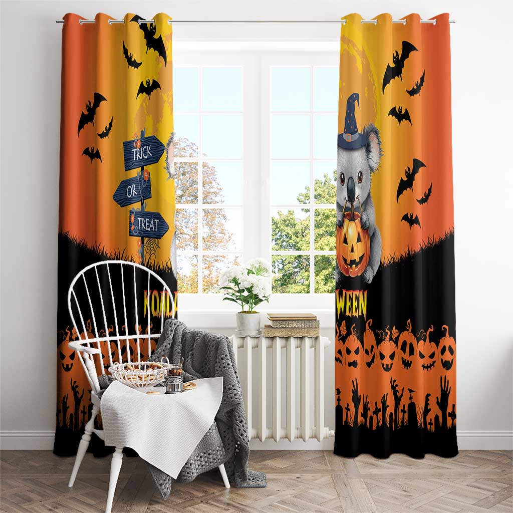 Happy Koalaween Window Curtain Koala Ghost Trick or Treat