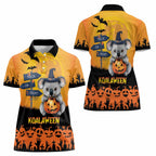 Happy Koalaween Women Polo Shirt Koala Ghost Trick or Treat