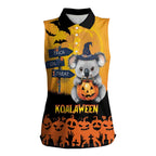 Happy Koalaween Women Sleeveless Polo Shirt Koala Ghost Trick or Treat
