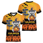 Happy Koalaween Women V-Neck T-Shirt Koala Ghost Trick or Treat