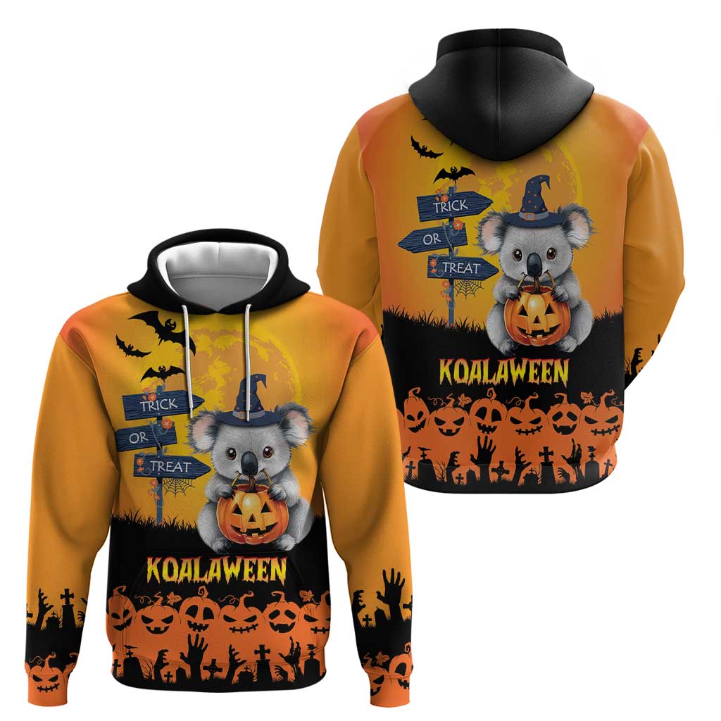 Happy Koalaween Zip Hoodie Koala Ghost Trick or Treat