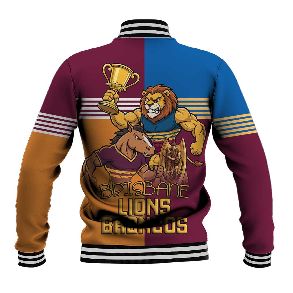 Brisbane Pride Lions and Broncos Baseball Jacket - Aussie Hoodie