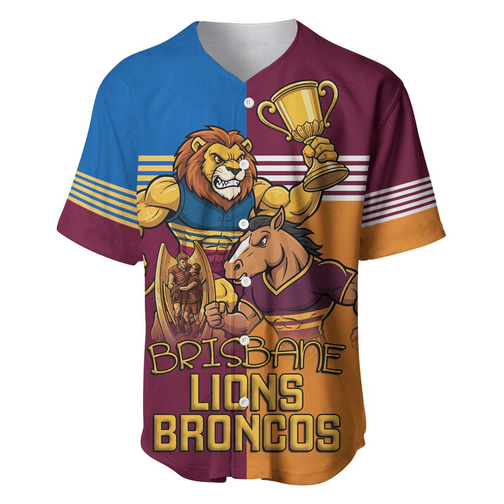 Brisbane Pride Lions and Broncos Baseball Jersey - Aussie Hoodie