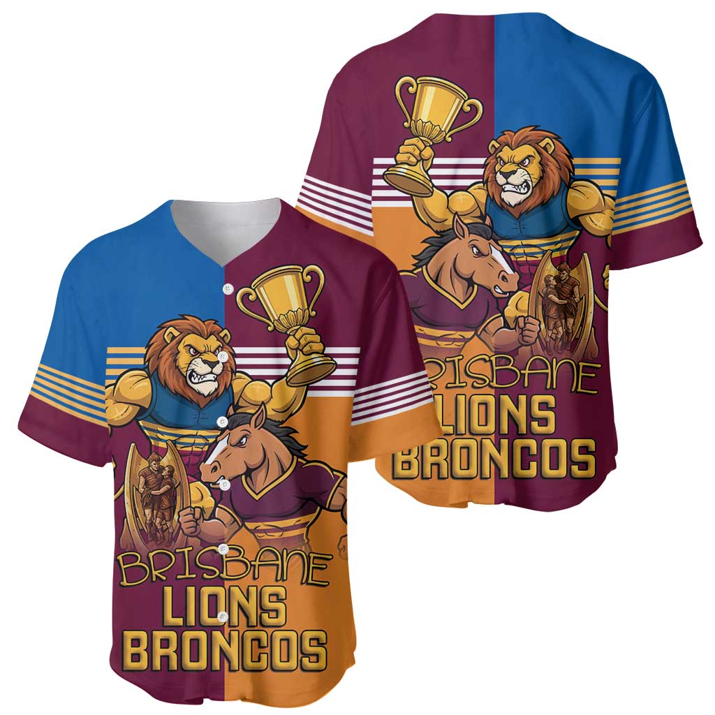 Brisbane Pride Lions and Broncos Baseball Jersey - Aussie Hoodie