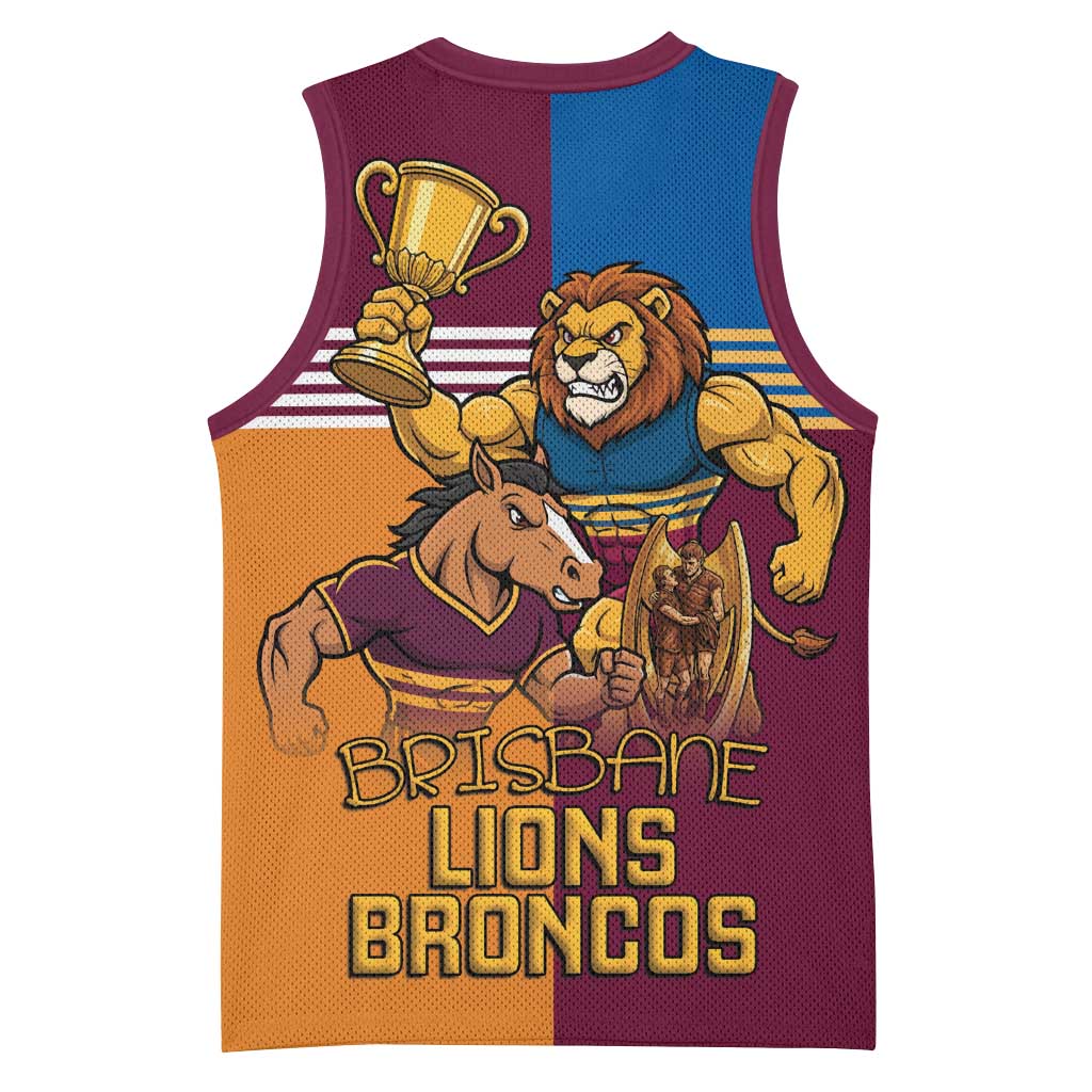 Brisbane Pride Lions and Broncos Basketball Jersey - Aussie Hoodie