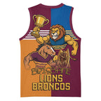 Brisbane Pride Lions and Broncos Basketball Jersey - Aussie Hoodie