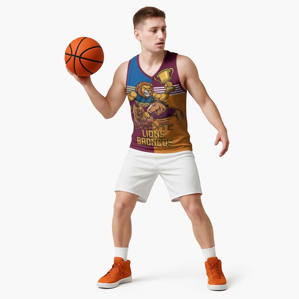 Brisbane Pride Lions and Broncos Basketball Jersey - Aussie Hoodie
