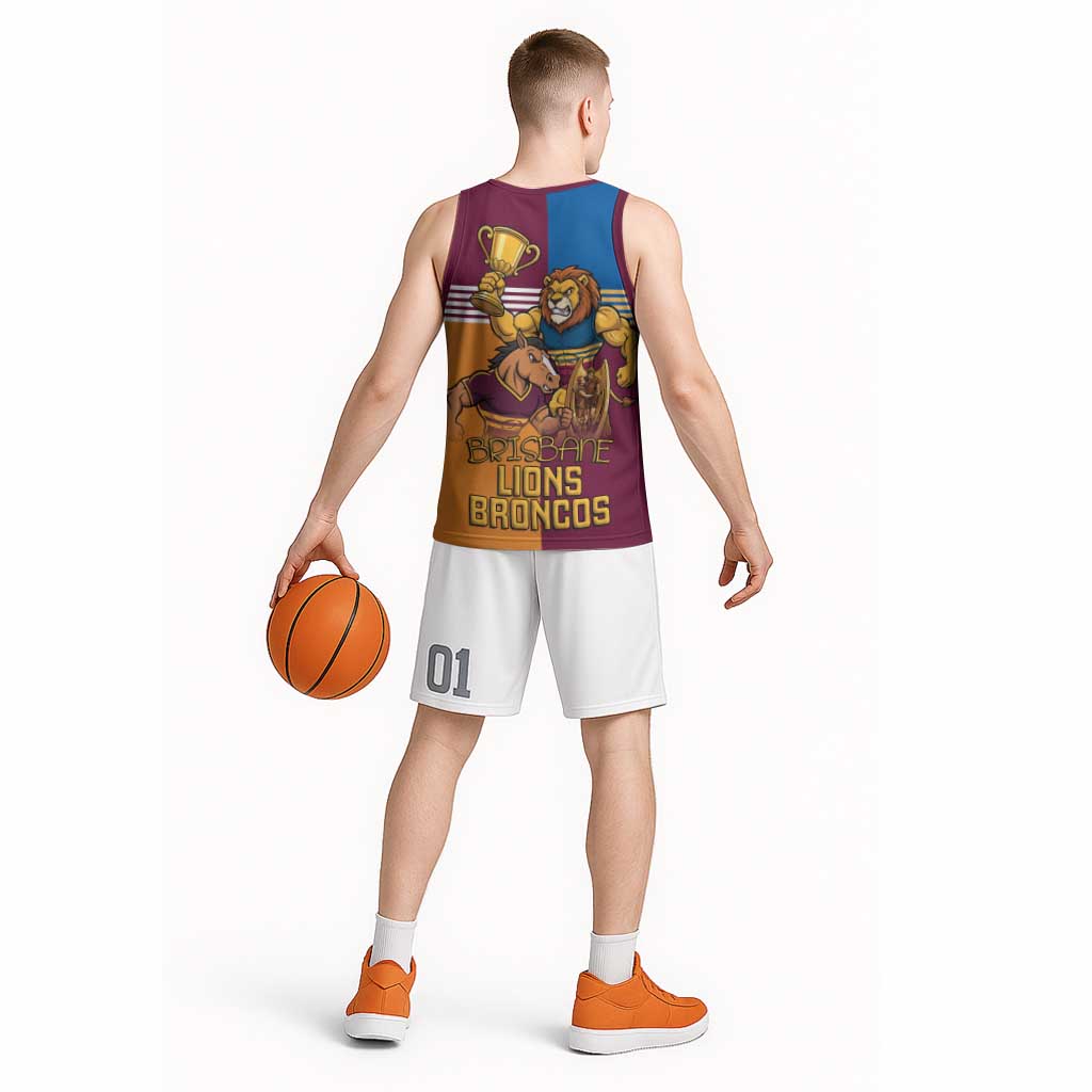 Brisbane Pride Lions and Broncos Basketball Jersey - Aussie Hoodie