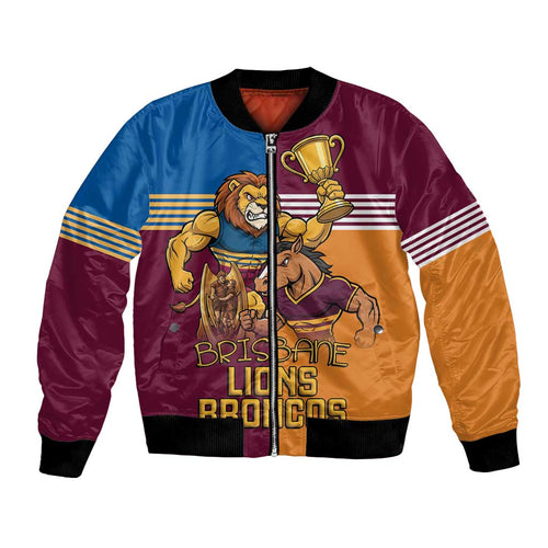 Brisbane Pride Lions and Broncos Bomber Jacket - Aussie Hoodie