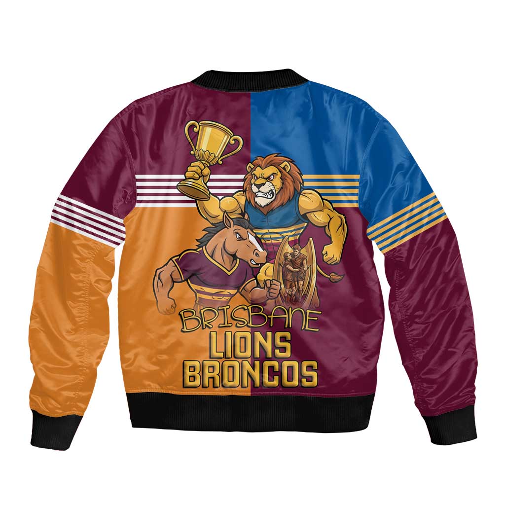 Brisbane Pride Lions and Broncos Bomber Jacket - Aussie Hoodie