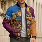 Brisbane Pride Lions and Broncos Bomber Puffer Jacket - Aussie Hoodie