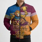 Brisbane Pride Lions and Broncos Bomber Puffer Jacket - Aussie Hoodie