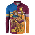 Brisbane Pride Lions and Broncos Button Sweatshirt - Aussie Hoodie