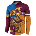Brisbane Pride Lions and Broncos Button Sweatshirt - Aussie Hoodie