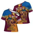 Brisbane Pride Lions and Broncos Cross Shoulder Shirt - Aussie Hoodie