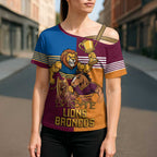 Brisbane Pride Lions and Broncos Cross Shoulder Shirt - Aussie Hoodie