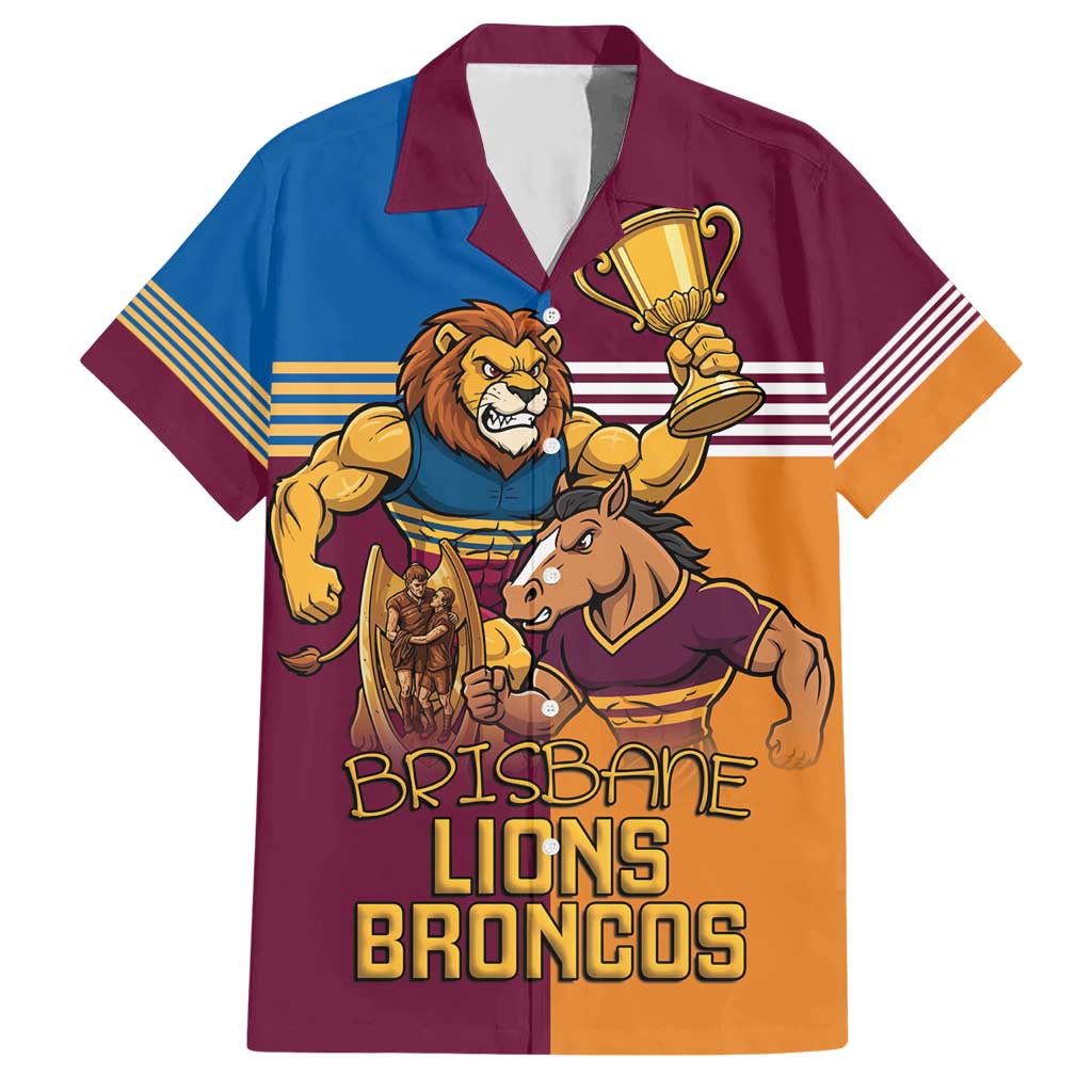 Brisbane Pride Lions and Broncos Hawaiian Shirt - Aussie Hoodie