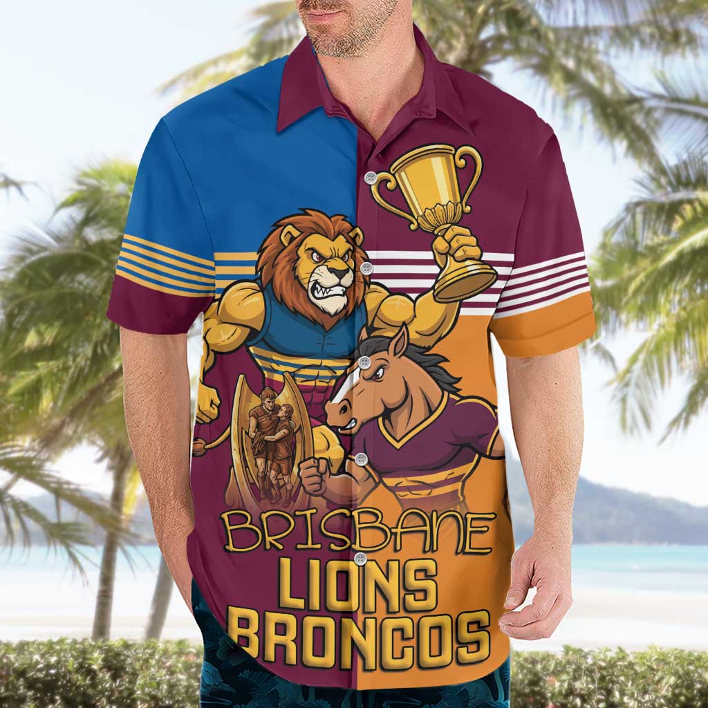 Brisbane Pride Lions and Broncos Hawaiian Shirt - Aussie Hoodie
