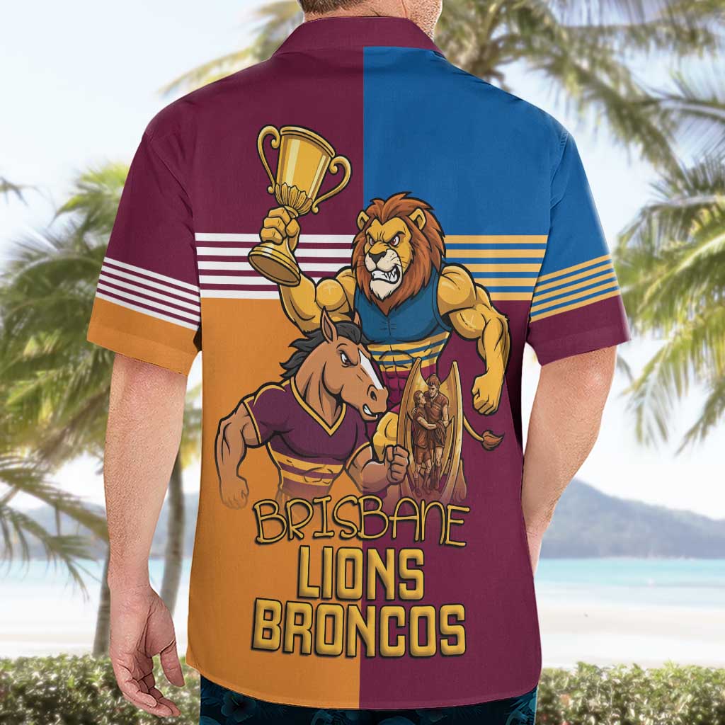 Brisbane Pride Lions and Broncos Hawaiian Shirt - Aussie Hoodie