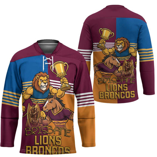Brisbane Pride Lions and Broncos Hockey Jersey - Aussie Hoodie