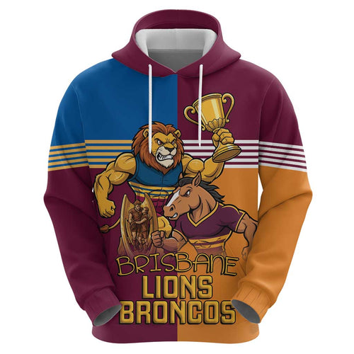 Brisbane Pride Lions and Broncos Hoodie - Aussie Hoodie