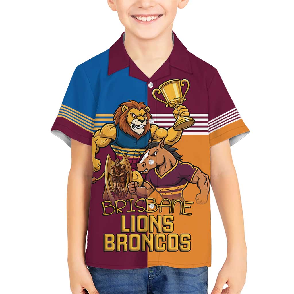 Brisbane Pride Lions and Broncos Kid Hawaiian Shirt - Aussie Hoodie