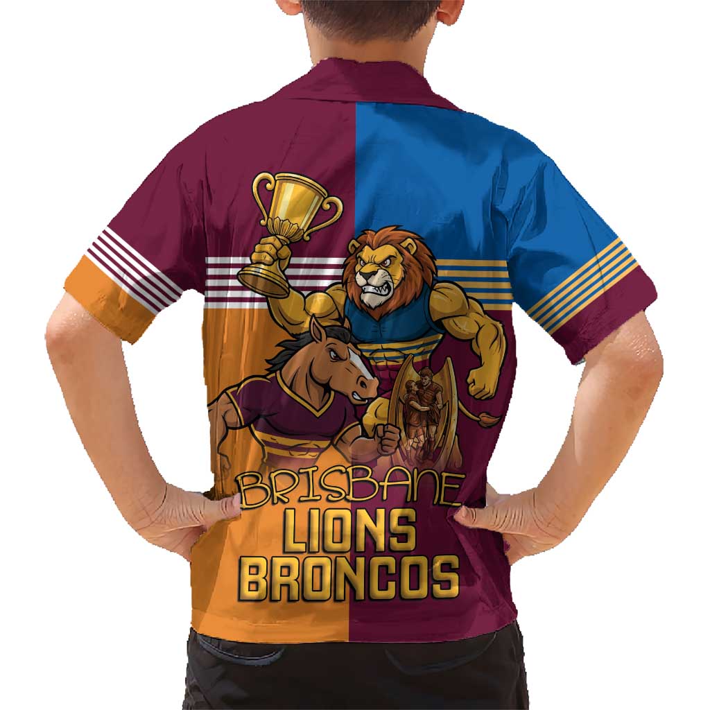 Brisbane Pride Lions and Broncos Kid Hawaiian Shirt - Aussie Hoodie