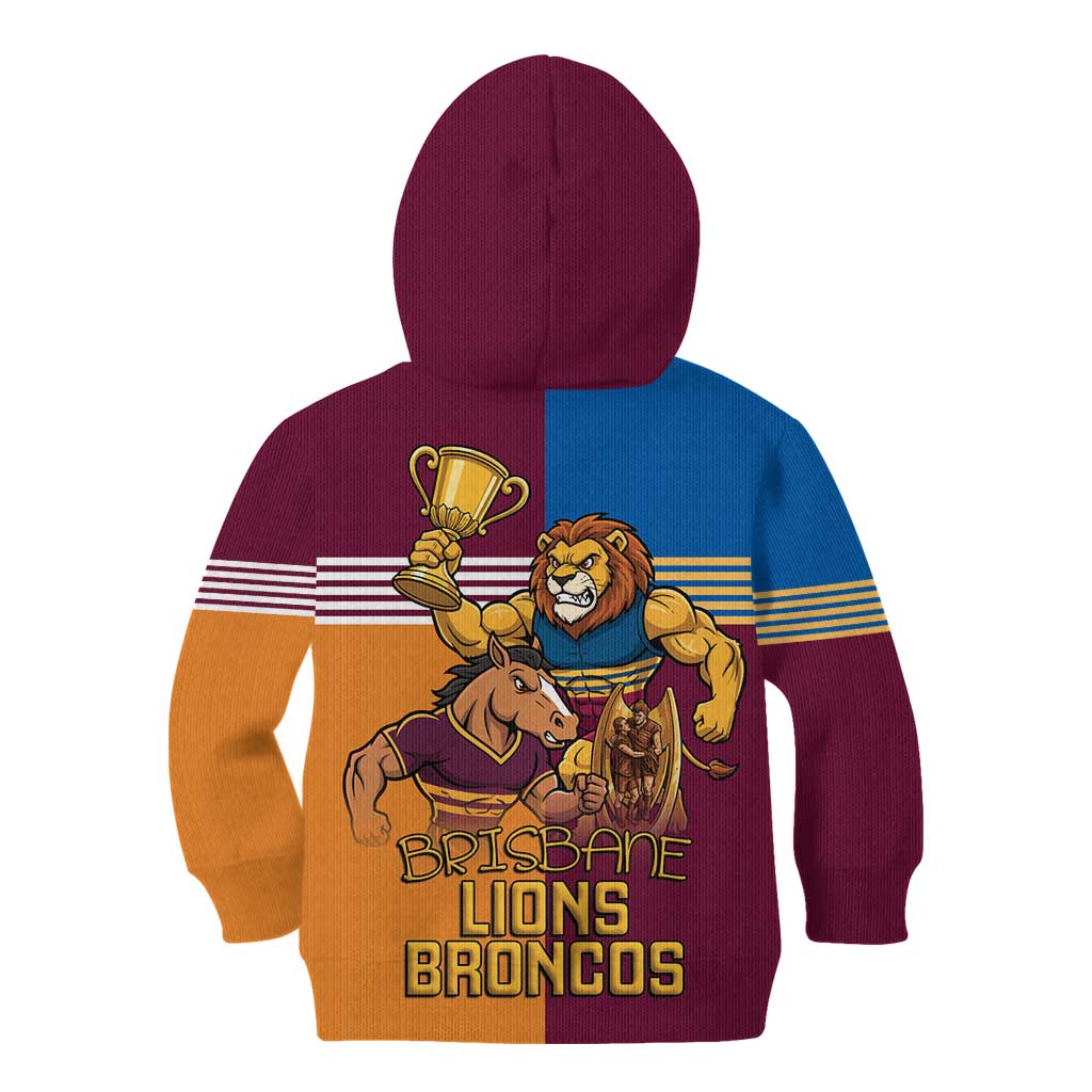 Brisbane Pride Lions and Broncos Kid Hoodie - Aussie Hoodie