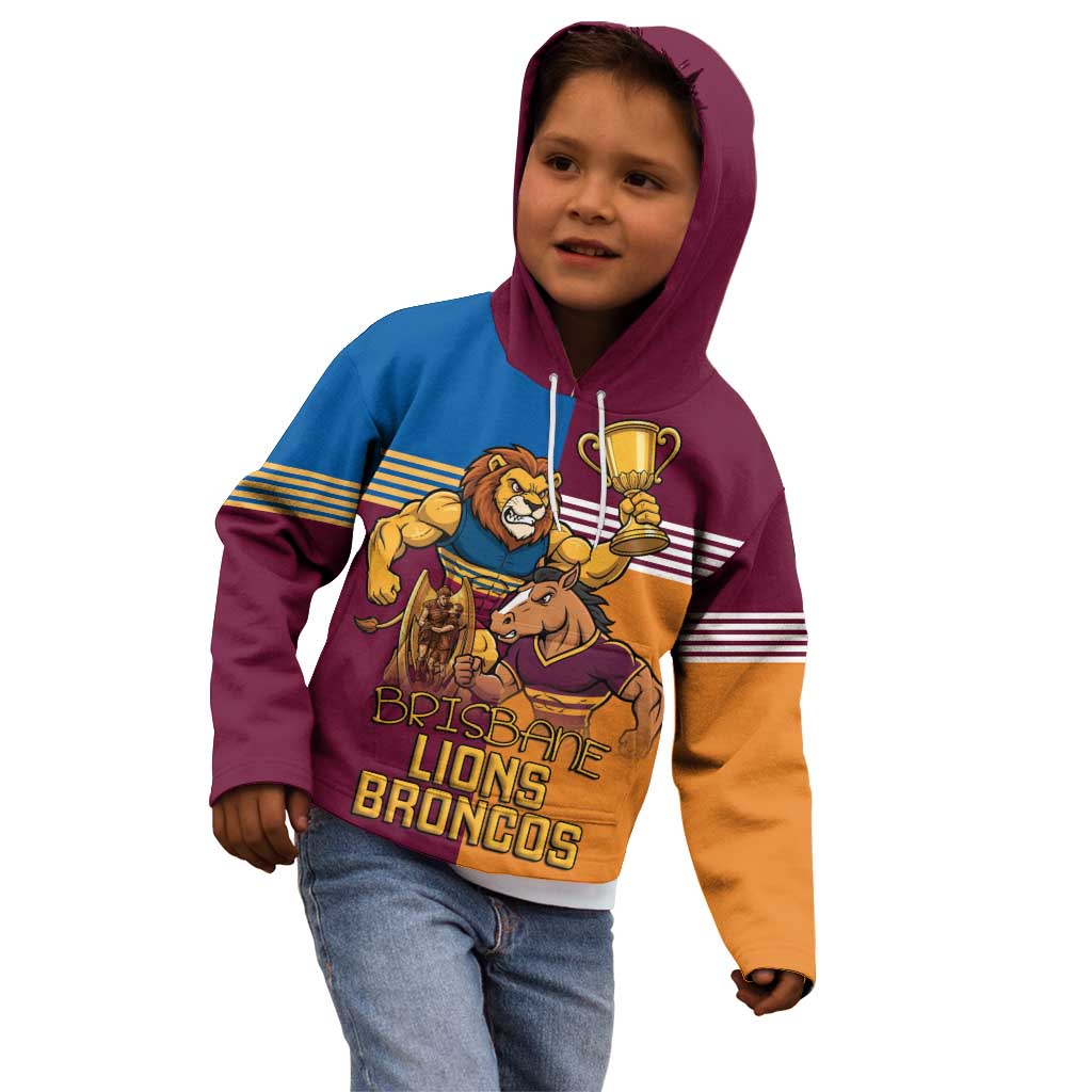 Brisbane Pride Lions and Broncos Kid Hoodie - Aussie Hoodie