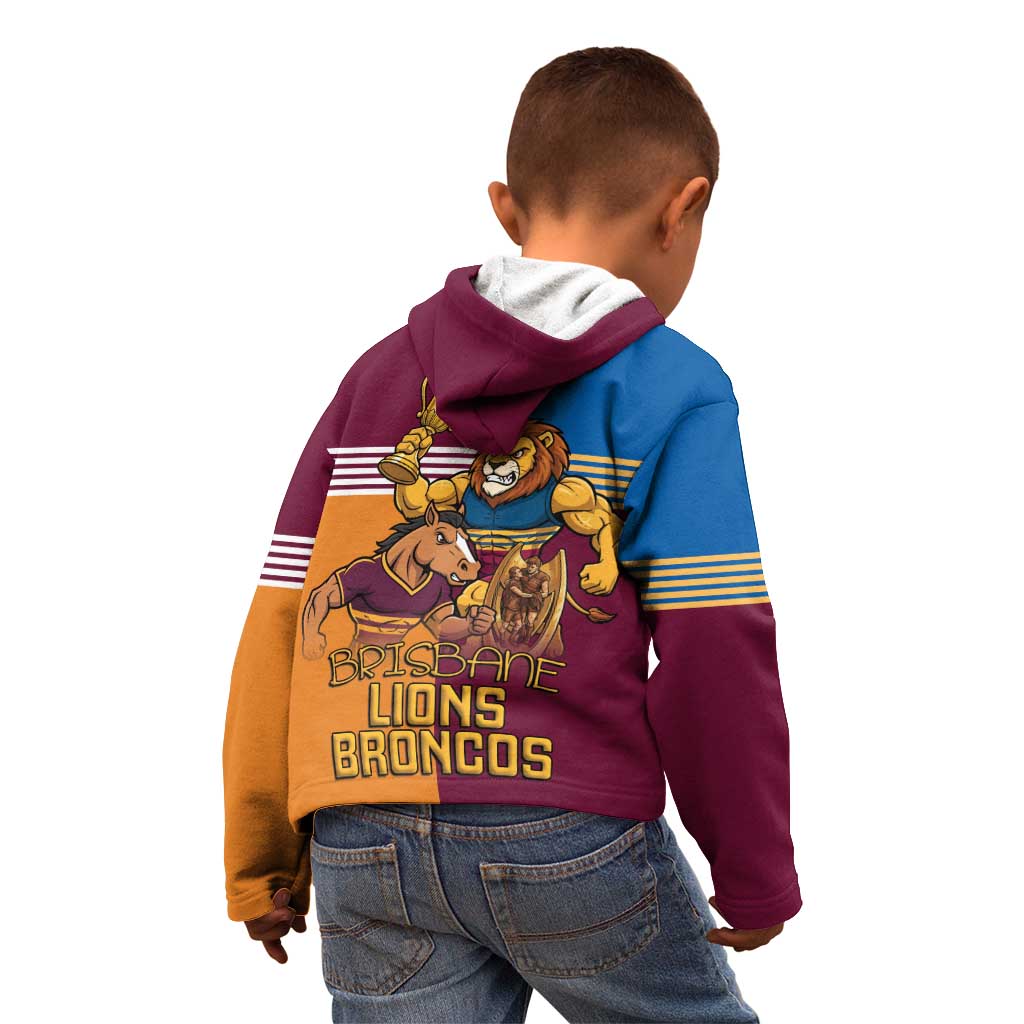 Brisbane Pride Lions and Broncos Kid Hoodie - Aussie Hoodie