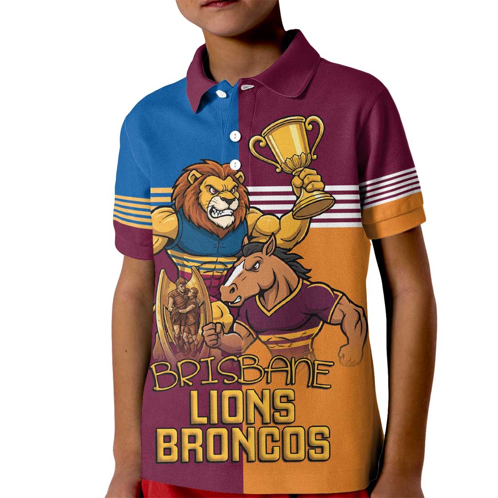 Brisbane Pride Lions and Broncos Kid Polo Shirt - Aussie Hoodie