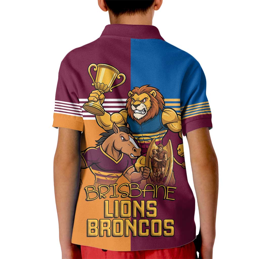 Brisbane Pride Lions and Broncos Kid Polo Shirt - Aussie Hoodie