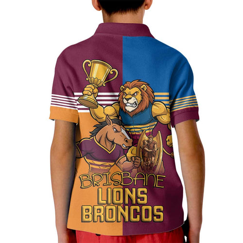 Brisbane Pride Lions and Broncos Kid Polo Shirt - Aussie Hoodie