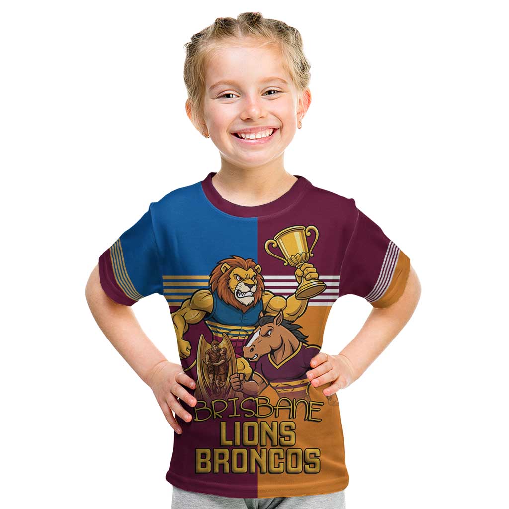 Brisbane Pride Lions and Broncos Kid T Shirt - Aussie Hoodie