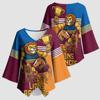 Brisbane Pride Lions and Broncos Kimono Sleeve Blouse - Aussie Hoodie