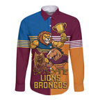 Brisbane Pride Lions and Broncos Long Sleeve Button Shirt - Aussie Hoodie