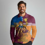 Brisbane Pride Lions and Broncos Long Sleeve Polo Shirt - Aussie Hoodie