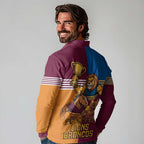 Brisbane Pride Lions and Broncos Long Sleeve Polo Shirt - Aussie Hoodie