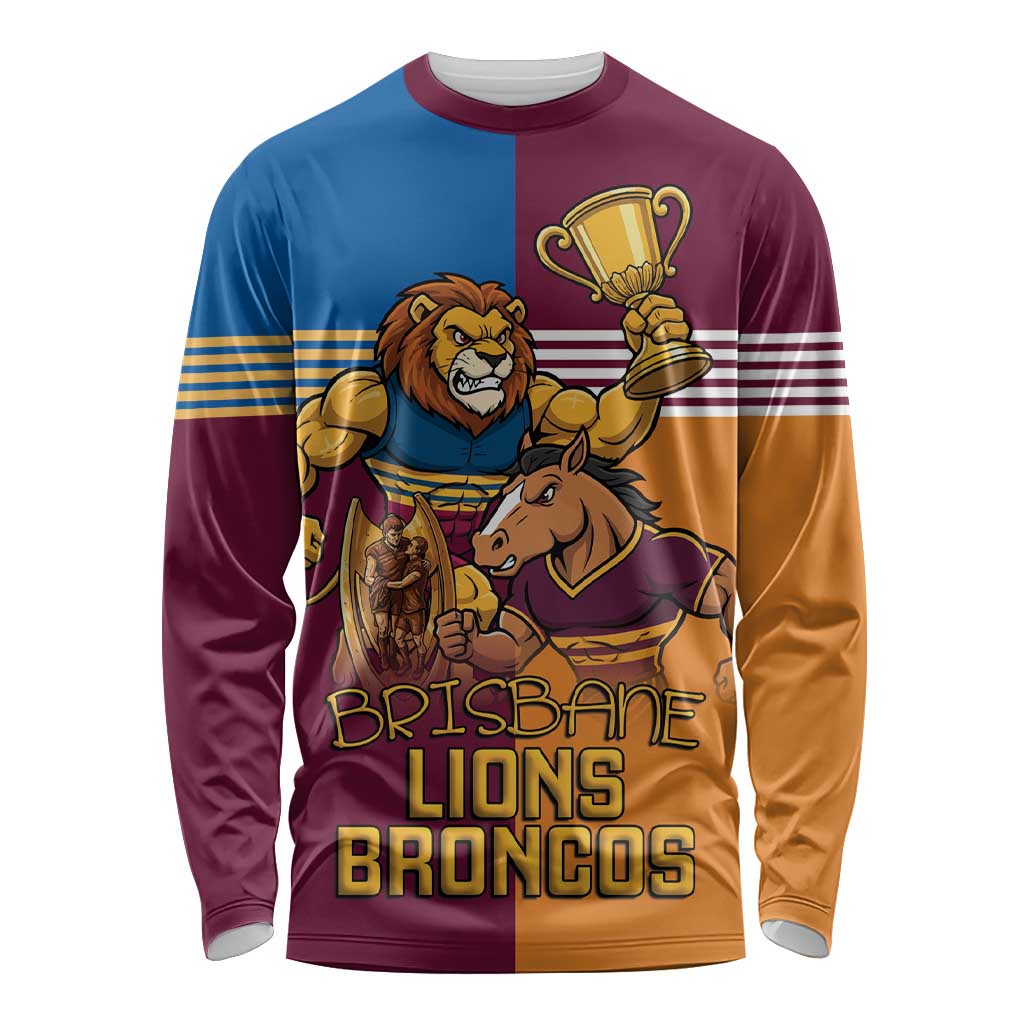 Brisbane Pride Lions and Broncos Long Sleeve Shirt - Aussie Hoodie