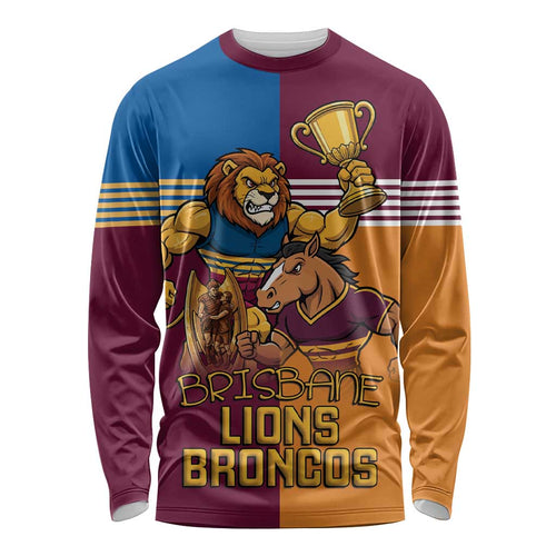 Brisbane Pride Lions and Broncos Long Sleeve Shirt - Aussie Hoodie