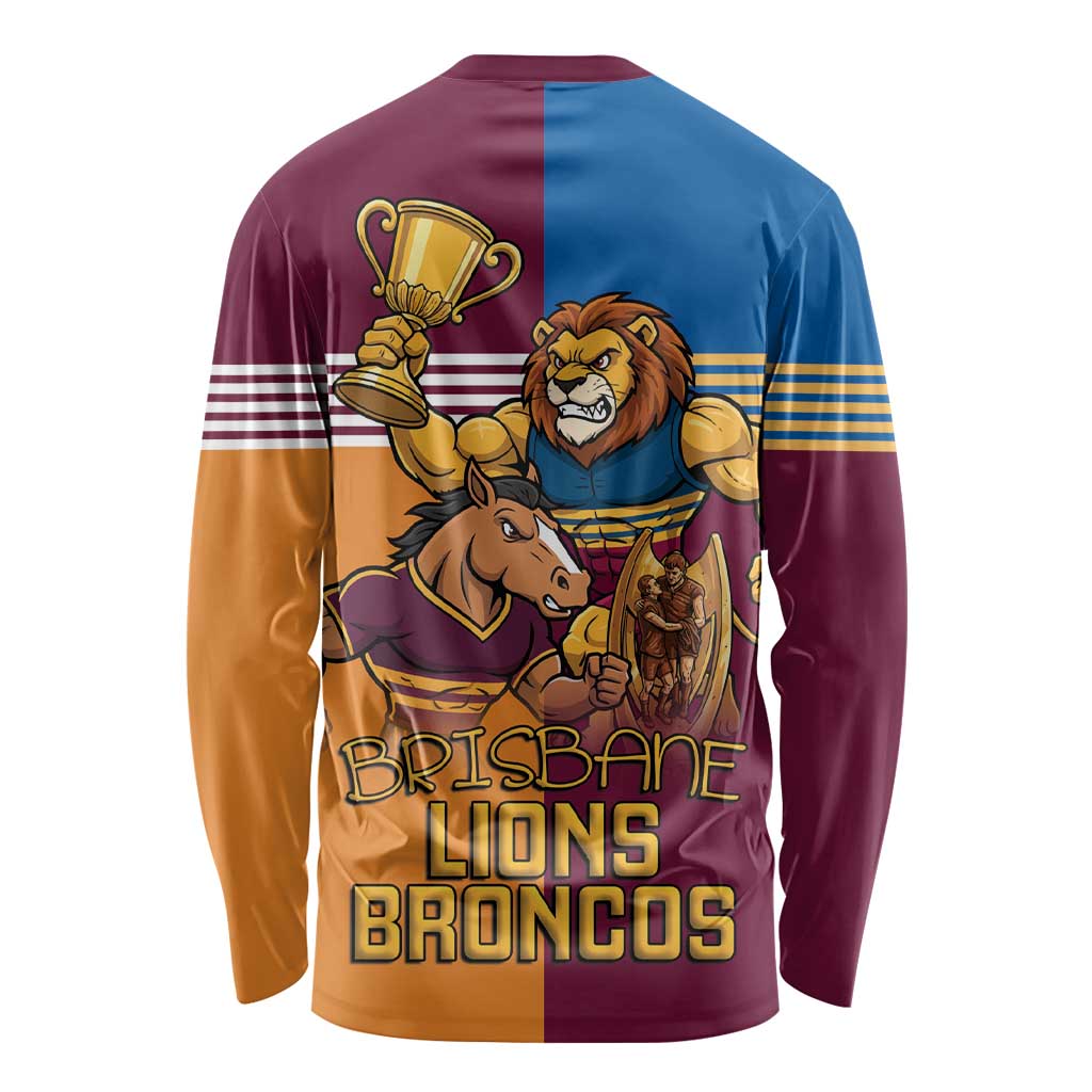Brisbane Pride Lions and Broncos Long Sleeve Shirt - Aussie Hoodie