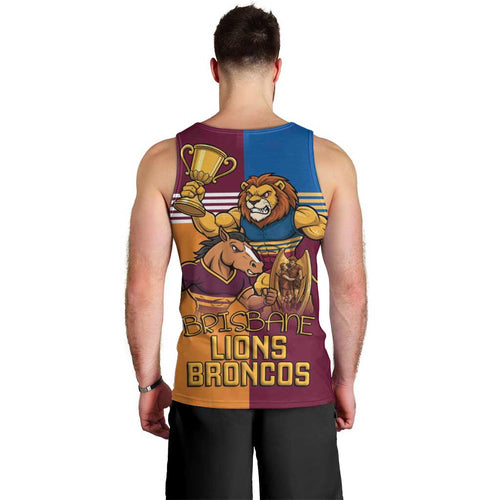 Brisbane Pride Lions and Broncos Men Tank Top - Aussie Hoodie