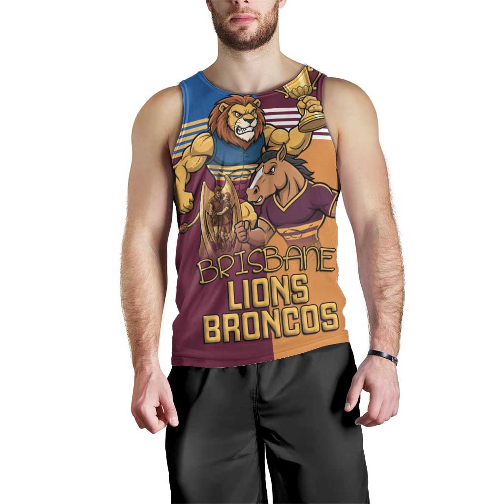 Brisbane Pride Lions and Broncos Men Tank Top - Aussie Hoodie