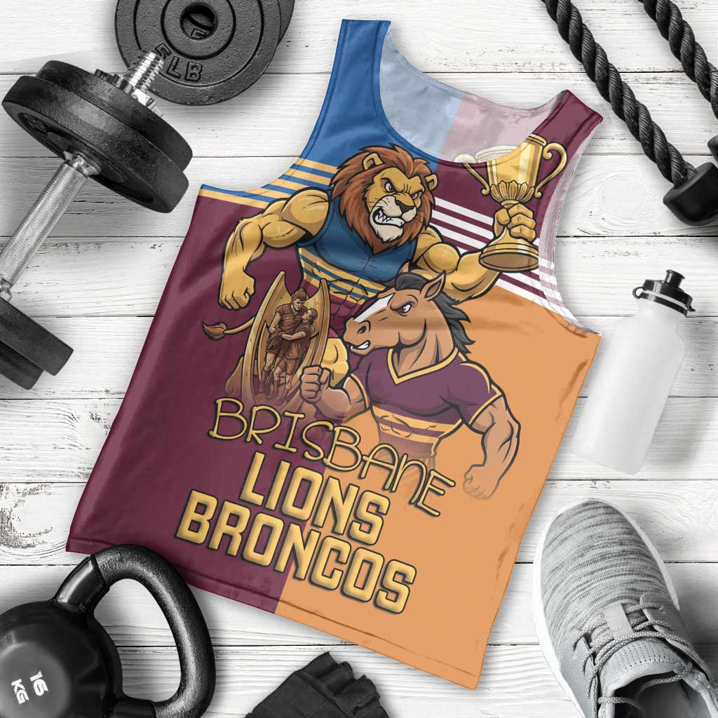 Brisbane Pride Lions and Broncos Men Tank Top - Aussie Hoodie