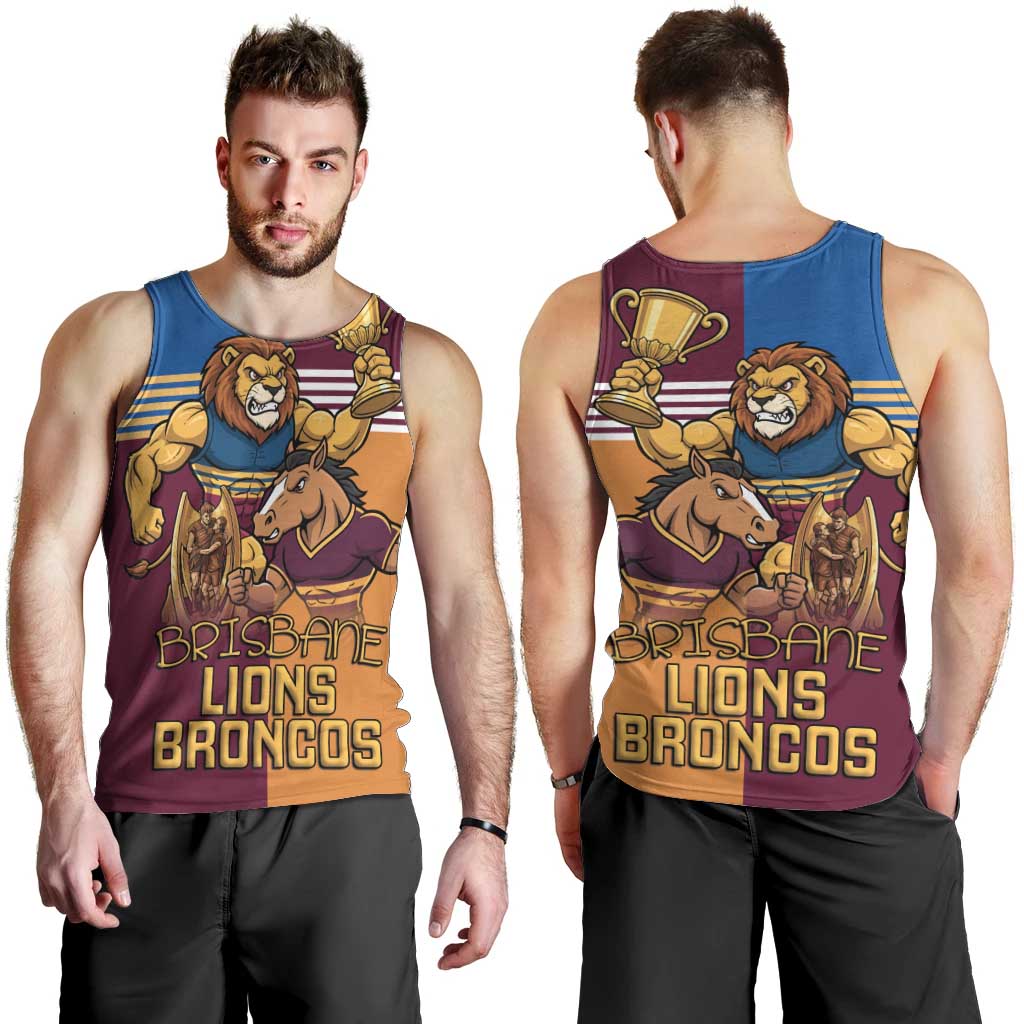 Brisbane Pride Lions and Broncos Men Tank Top - Aussie Hoodie