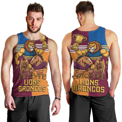 Brisbane Pride Lions and Broncos Men Tank Top - Aussie Hoodie