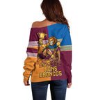 Brisbane Pride Lions and Broncos Off Shoulder Sweater - Aussie Hoodie
