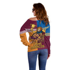 Brisbane Pride Lions and Broncos Off Shoulder Sweater - Aussie Hoodie